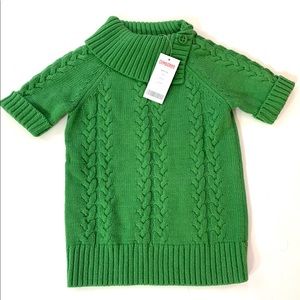 Green Cable-knit sweater dress